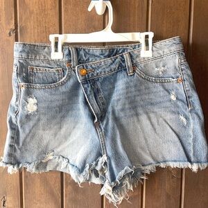Sneak Peek Light Blue Distressed Jean Shorts